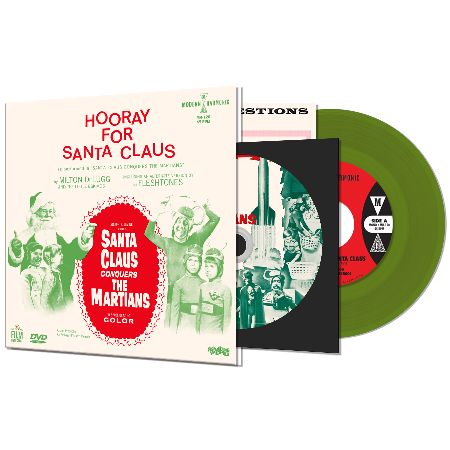 HOORAY FOR SANTA CLAUS 7" 45 RPM + Bonus DVD of SANTA CLAUS CONQUERS THE MARTIANS