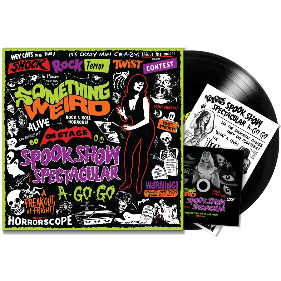 SOMETHING WEIRD SPOOK SHOW SPECTACULAR A GO-GO Soundtrack Black Vinyl LP + Bonus DVD